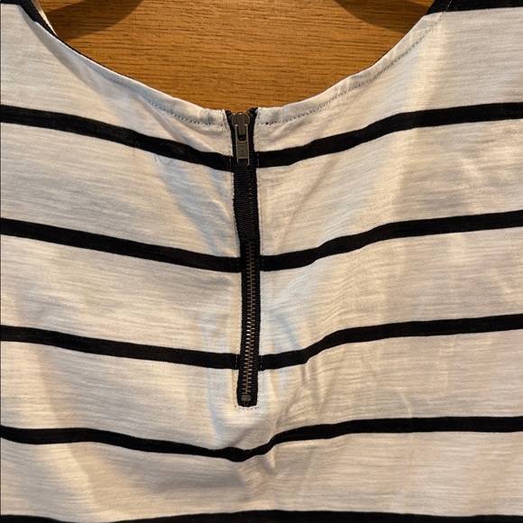 LOFT Black and White Striped Long Sleeve Tee - Picture 3 of 4